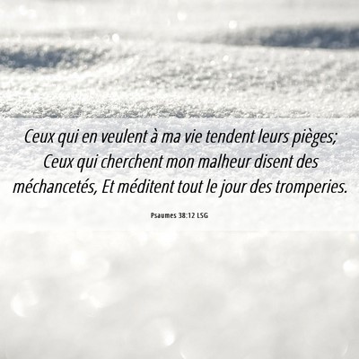 Picture 06 - Psaumes 38:12 LSG - Ceux qui en veulent à ma vie tendent leurs - Bible Verse Picture