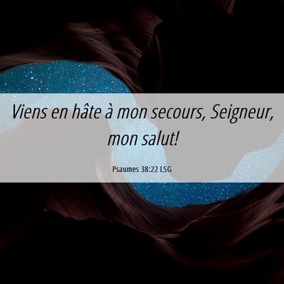 Picture 06 - Psaumes 38:22 LSG - Viens en hâte à mon secours, Seigneur, mon - Bible Verse Picture