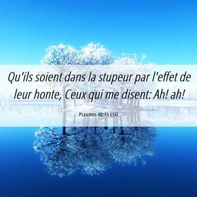 Picture 06 - Psaumes 40:15 LSG - Qu'ils soient dans la stupeur par l'effet de leur - Bible Verse Picture