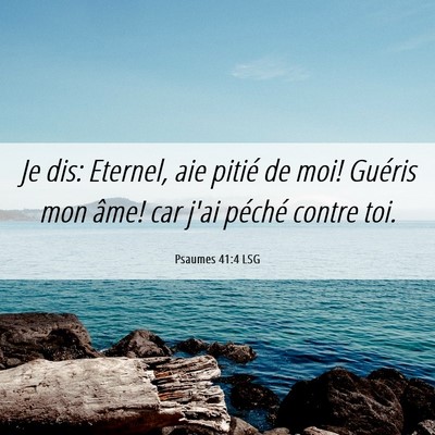 Picture 06 - Psaumes 41:4 LSG - Je dis: Eternel, aie pitié de moi! Guéris mon - Bible Verse Picture