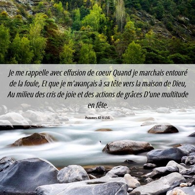 Picture 06 - Psaumes 42:4 LSG - Je me rappelle avec effusion de coeur Quand je - Bible Verse Picture