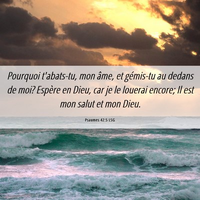 Picture 06 - Psaumes 42:5 LSG - Pourquoi t'abats-tu, mon âme, et gémis-tu au - Bible Verse Picture