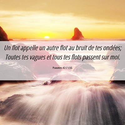 Picture 06 - Psaumes 42:7 LSG - Un flot appelle un autre flot au bruit de tes - Bible Verse Picture