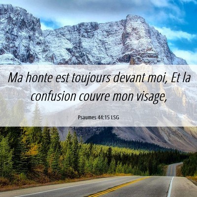 Picture 06 - Psaumes 44:15 LSG - Ma honte est toujours devant moi, Et la confusion - Bible Verse Picture