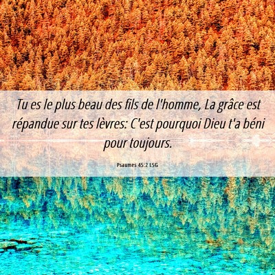 Picture 06 - Psaumes 45:2 LSG - Tu es le plus beau des fils de l'homme, La grâce - Bible Verse Picture