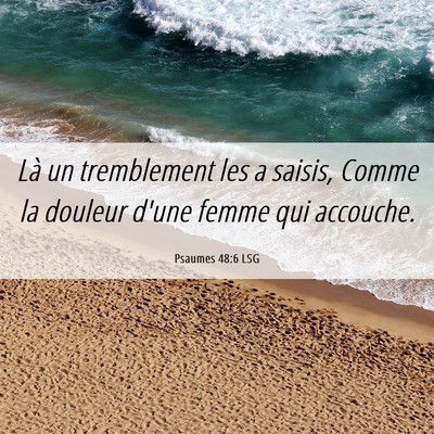 Picture 06 - Psaumes 48:6 LSG - Là un tremblement les a saisis, Comme la douleur - Bible Verse Picture