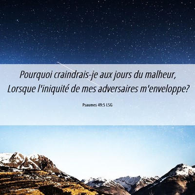 Picture 06 - Psaumes 49:5 LSG - Pourquoi craindrais-je aux jours du malheur, - Bible Verse Picture