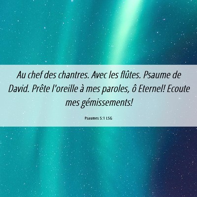 Picture 06 - Psaumes 5:1 LSG - Au chef des chantres. Avec les flûtes. Psaume de - Bible Verse Picture