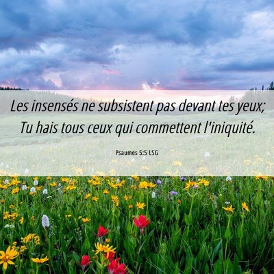 Picture 06 - Psaumes 5:5 LSG - Les insensés ne subsistent pas devant tes yeux; - Bible Verse Picture