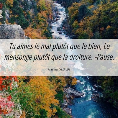 Picture 06 - Psaumes 52:3 LSG - Tu aimes le mal plutôt que le bien, Le mensonge - Bible Verse Picture