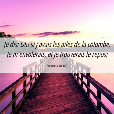 Picture 06 - Psaumes 55:6 LSG - Je dis: Oh! si j'avais les ailes de la colombe, - Bible Verse Picture