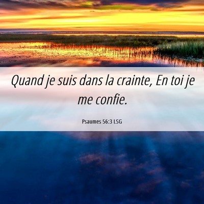 Picture 06 - Psaumes 56:3 LSG - Quand je suis dans la crainte, En toi je me - Bible Verse Picture