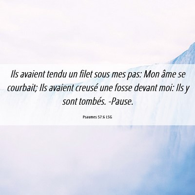 Picture 06 - Psaumes 57:6 LSG - Ils avaient tendu un filet sous mes pas: Mon âme - Bible Verse Picture