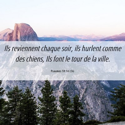 Picture 06 - Psaumes 59:14 LSG - Ils reviennent chaque soir, ils hurlent comme des - Bible Verse Picture