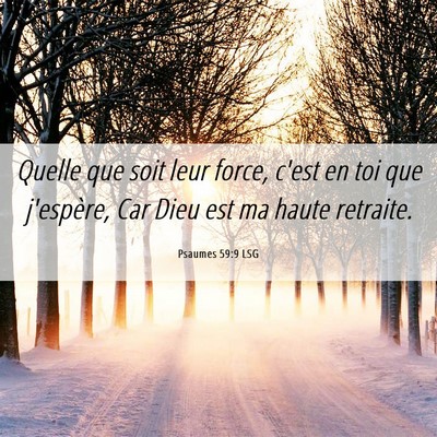 Picture 06 - Psaumes 59:9 LSG - Quelle que soit leur force, c'est en toi que - Bible Verse Picture