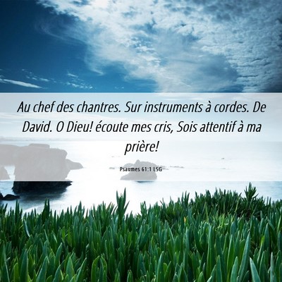 Picture 06 - Psaumes 61:1 LSG - Au chef des chantres. Sur instruments à cordes. - Bible Verse Picture