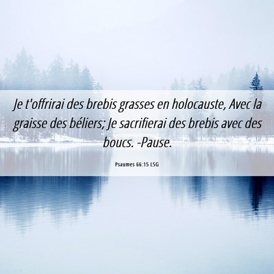 Picture 06 - Psaumes 66:15 LSG - Je t'offrirai des brebis grasses en holocauste, - Bible Verse Picture