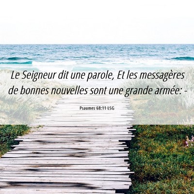 Picture 06 - Psaumes 68:11 LSG - Le Seigneur dit une parole, Et les messagères de - Bible Verse Picture