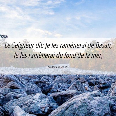 Picture 06 - Psaumes 68:22 LSG - Le Seigneur dit: Je les ramènerai de Basan, Je - Bible Verse Picture