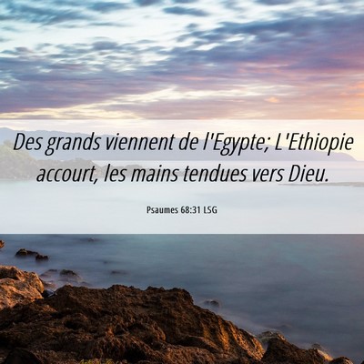 Picture 06 - Psaumes 68:31 LSG - Des grands viennent de l'Egypte; L'Ethiopie - Bible Verse Picture