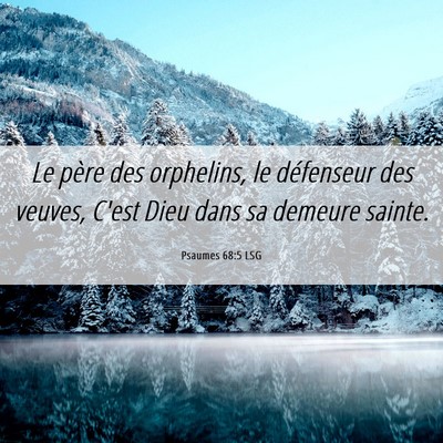 Picture 06 - Psaumes 68:5 LSG - Le père des orphelins, le défenseur des veuves, - Bible Verse Picture