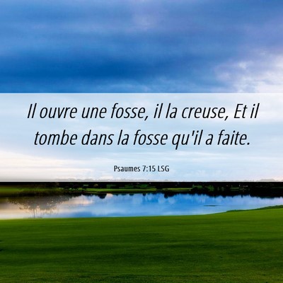 Picture 06 - Psaumes 7:15 LSG - Il ouvre une fosse, il la creuse, Et il tombe - Bible Verse Picture