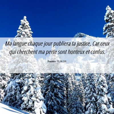 Picture 06 - Psaumes 71:24 LSG - Ma langue chaque jour publiera ta justice, Car - Bible Verse Picture