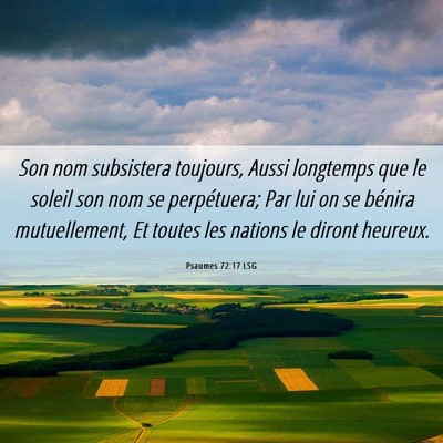 Picture 06 - Psaumes 72:17 LSG - Son nom subsistera toujours, Aussi longtemps que - Bible Verse Picture