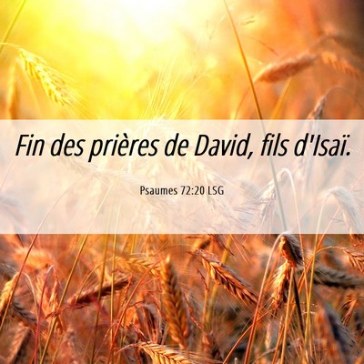 Picture 06 - Psaumes 72:20 LSG - Fin des prières de David, fils - Bible Verse Picture