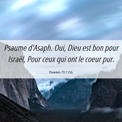 Picture 06 - Psaumes 73:1 LSG - Psaume d'Asaph. Oui, Dieu est bon pour Israël, - Bible Verse Picture