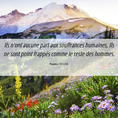 Picture 06 - Psaumes 73:5 LSG - Ils n'ont aucune part aux souffrances humaines, - Bible Verse Picture