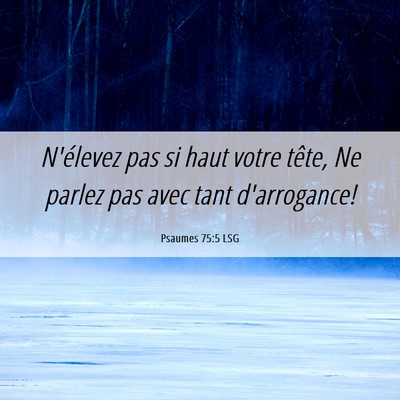 Picture 06 - Psaumes 75:5 LSG - N'élevez pas si haut votre tête, Ne parlez pas - Bible Verse Picture