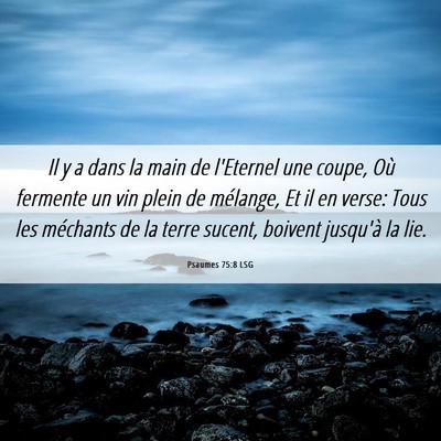 Picture 06 - Psaumes 75:8 LSG - Il y a dans la main de l'Eternel une coupe, Où - Bible Verse Picture