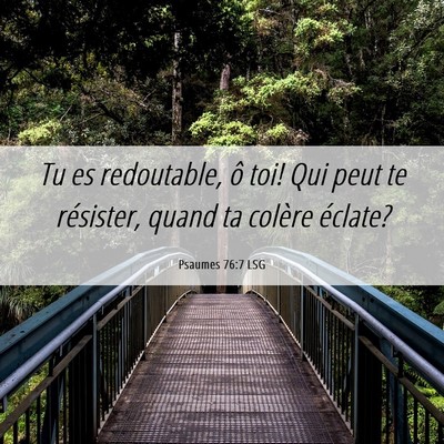Picture 06 - Psaumes 76:7 LSG - Tu es redoutable, ô toi! Qui peut te résister, - Bible Verse Picture