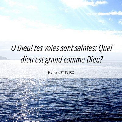 Picture 06 - Psaumes 77:13 LSG - O Dieu! tes voies sont saintes; Quel dieu est - Bible Verse Picture