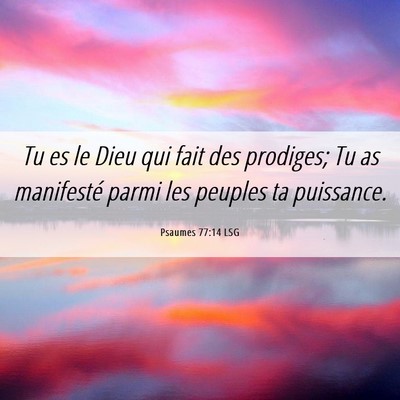 Picture 06 - Psaumes 77:14 LSG - Tu es le Dieu qui fait des prodiges; Tu as - Bible Verse Picture