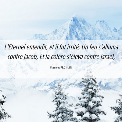 Picture 06 - Psaumes 78:21 LSG - L'Eternel entendit, et il fut irrité; Un feu - Bible Verse Picture