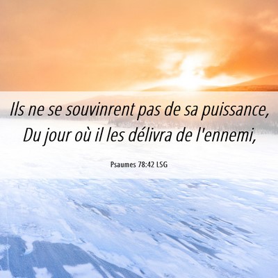 Picture 06 - Psaumes 78:42 LSG - Ils ne se souvinrent pas de sa puissance, Du jour - Bible Verse Picture