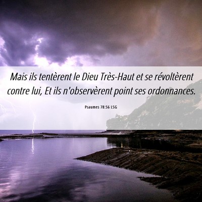 Picture 06 - Psaumes 78:56 LSG - Mais ils tentèrent le Dieu Très-Haut et se - Bible Verse Picture