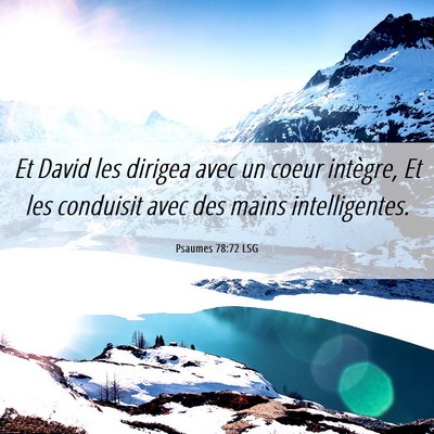 Picture 06 - Psaumes 78:72 LSG - Et David les dirigea avec un coeur intègre, Et - Bible Verse Picture