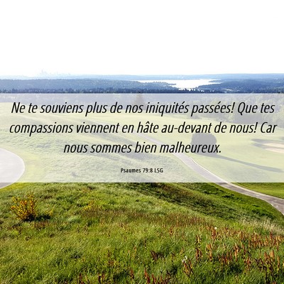 Picture 06 - Psaumes 79:8 LSG - Ne te souviens plus de nos iniquités passées! - Bible Verse Picture