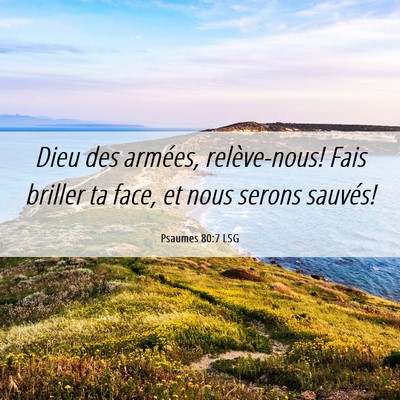 Picture 06 - Psaumes 80:7 LSG - Dieu des armées, relève-nous! Fais briller ta - Bible Verse Picture