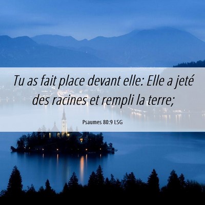 Picture 06 - Psaumes 80:9 LSG - Tu as fait place devant elle: Elle a jeté des - Bible Verse Picture