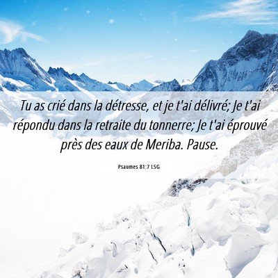 Picture 06 - Psaumes 81:7 LSG - Tu as crié dans la détresse, et je t'ai - Bible Verse Picture