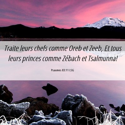 Picture 06 - Psaumes 83:11 LSG - Traite leurs chefs comme Oreb et Zeeb, Et tous - Bible Verse Picture