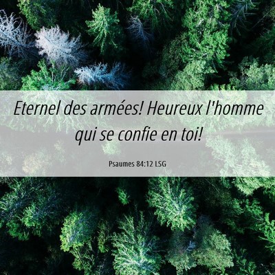Picture 06 - Psaumes 84:12 LSG - Eternel des armées! Heureux l'homme qui se - Bible Verse Picture