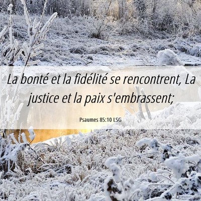 Picture 06 - Psaumes 85:10 LSG - La bonté et la fidélité se rencontrent, La - Bible Verse Picture