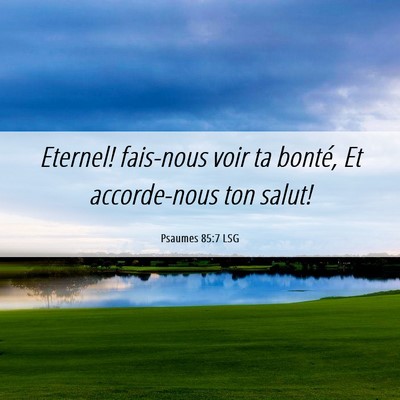 Picture 06 - Psaumes 85:7 LSG - Eternel! fais-nous voir ta bonté, Et - Bible Verse Picture