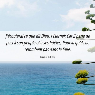 Picture 06 - Psaumes 85:8 LSG - J'écouterai ce que dit Dieu, l'Eternel; Car il - Bible Verse Picture