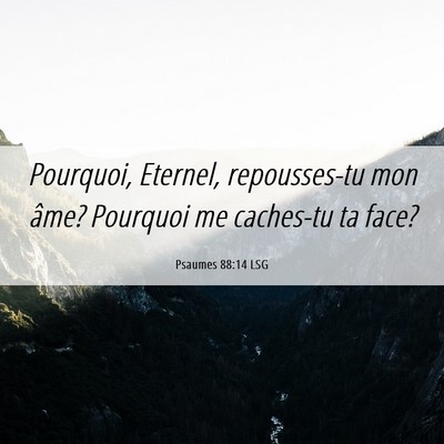 Picture 06 - Psaumes 88:14 LSG - Pourquoi, Eternel, repousses-tu mon âme? - Bible Verse Picture